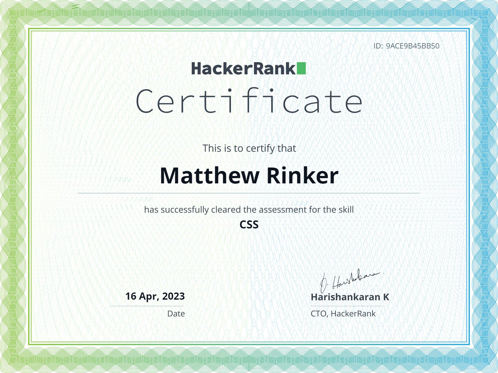 HackerRank CSS